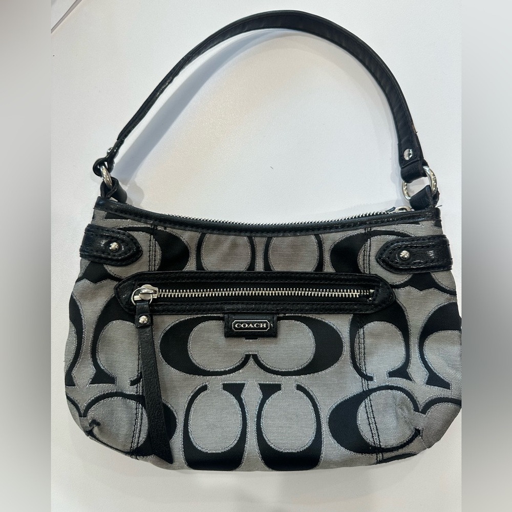 Coach Black and Gray Shoulder Bag